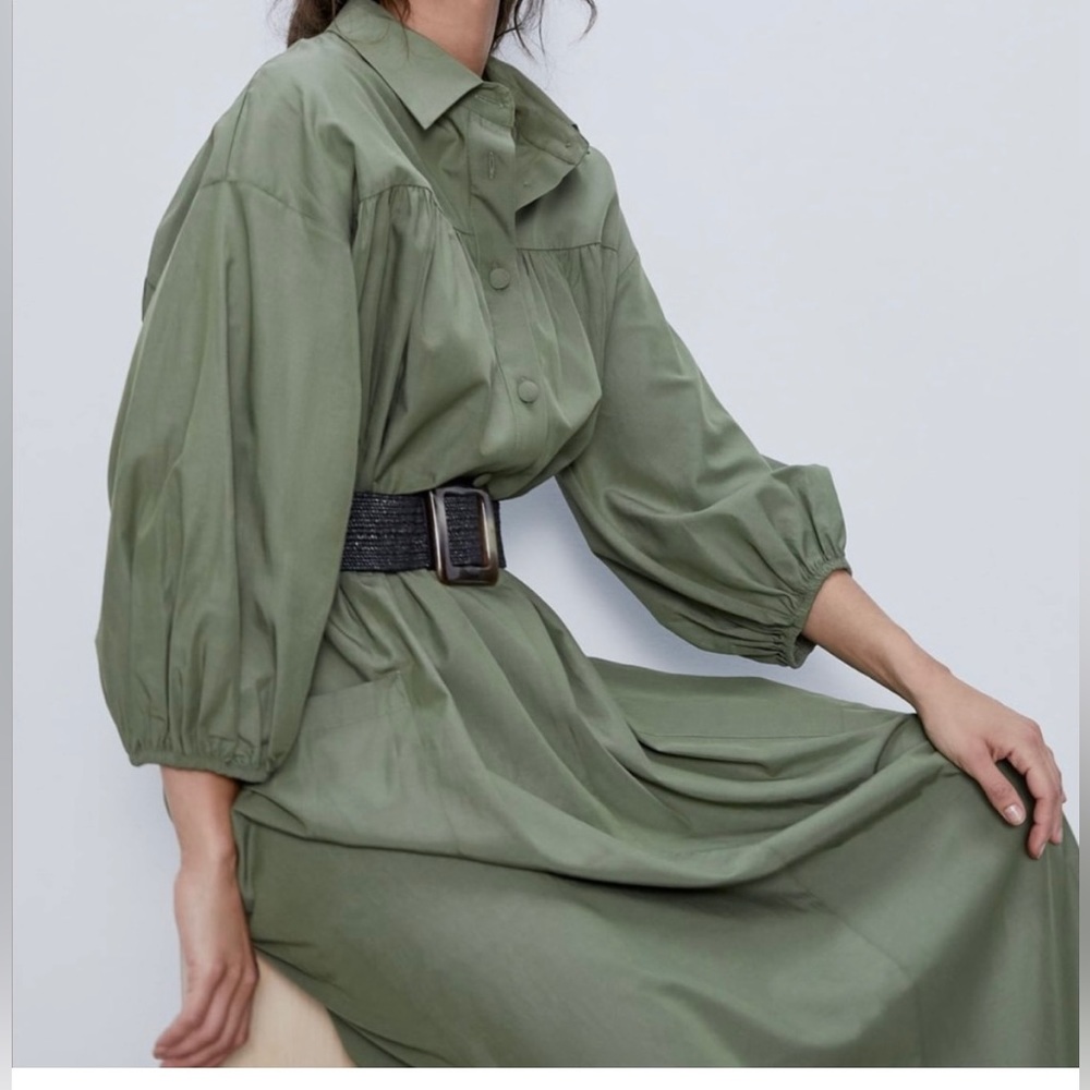ZARA Belted Shirt Dress - Picture 2 of 6